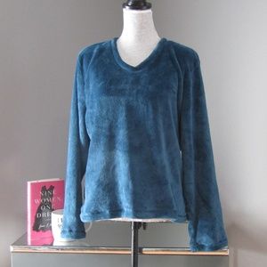 NEW Jasmine Rose Teal Blue Plush Top Size L